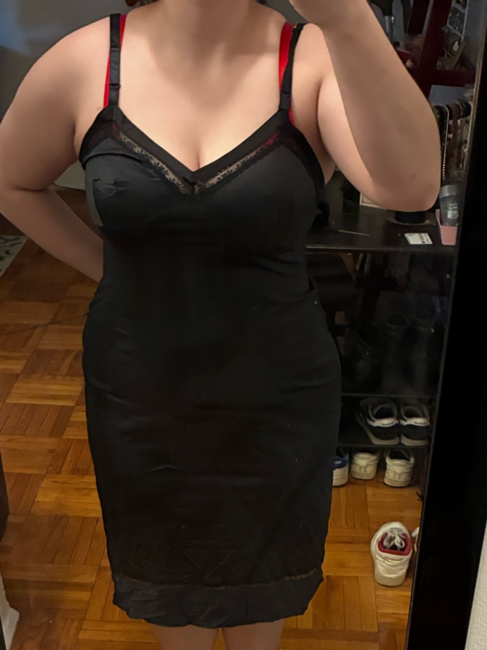 Black Slip Dress with Gorgeous Lace Trim